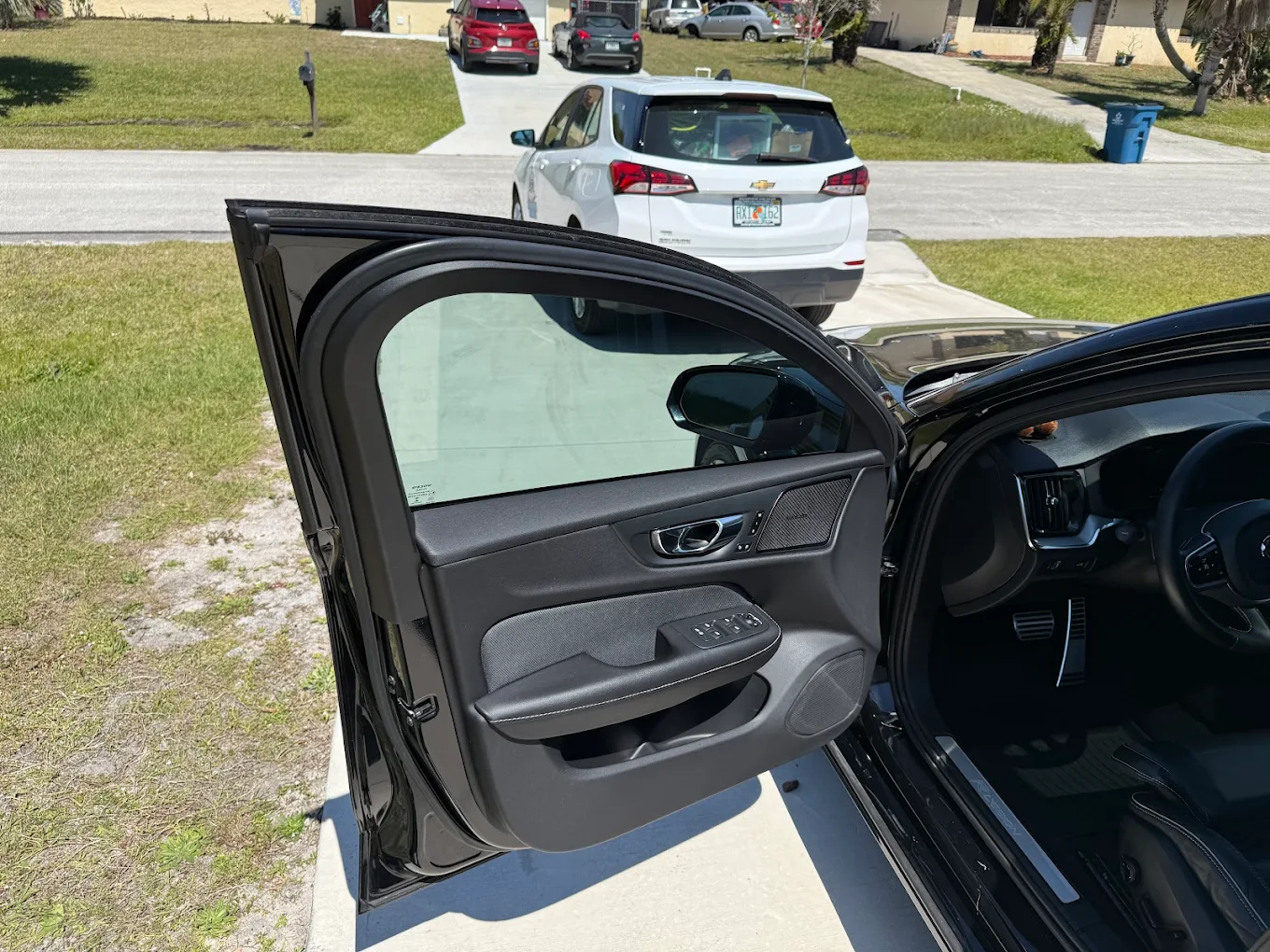 Luxury vehicle interior door panel detail