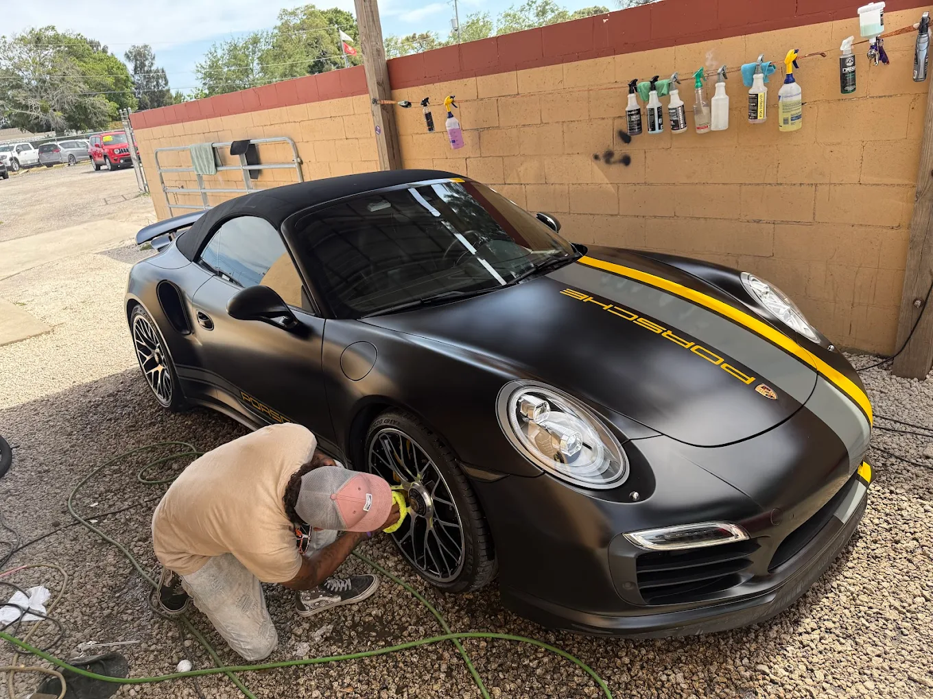 Professional detailing luxury Porsche