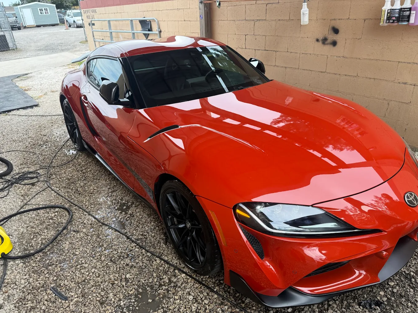 Red Toyota Supra professional detail